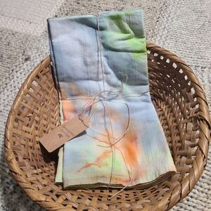 100% Cotton Tie-Dye Kitchen Tea Towel Set Of 2